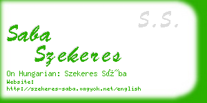saba szekeres business card